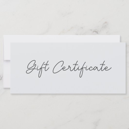 Script Modern minimalistisch cadeaucertificaat (Voorkant)