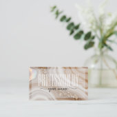 Script Modern Neutraal beige en goud Afsprakenkaartje (Staand voorkant)