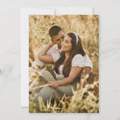 Script Modern paar foto overlay Boho bruiloft Save The Date (Achterkant)