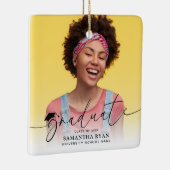 Script Modern Photo Afstuderen Keramisch Ornament (Rechts)