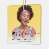 Script Modern Photo Afstuderen Keramisch Ornament (Links)