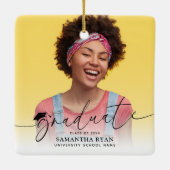 Script Modern Photo Afstuderen Keramisch Ornament (Achterkant)