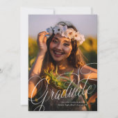 Script Modern Photo Graduation Party Kaart (Voorkant)