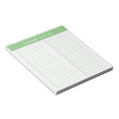 Script Modern Sage Green Two Column Checklist Notitieblok (Schuin)