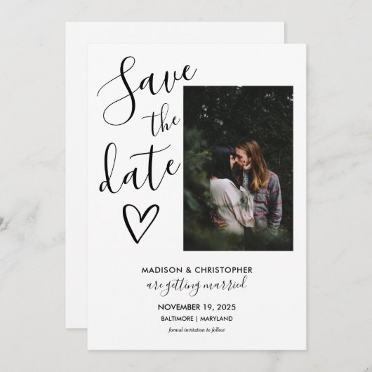 Script Modern Save The Date (Voorkant / Achterkant)