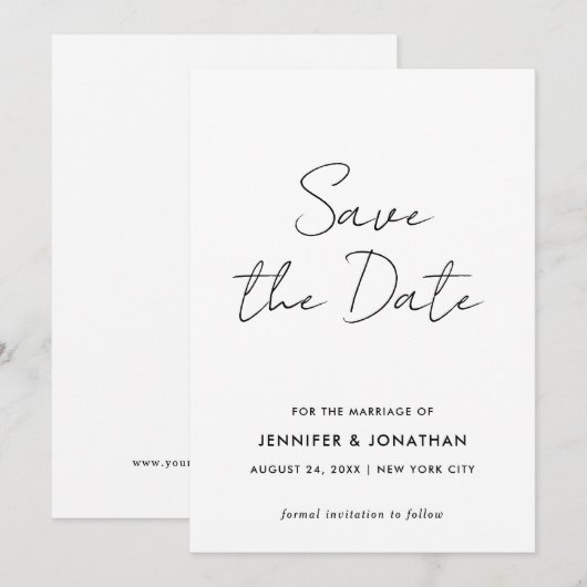 Script Modern Sjabloon Eenvoudig Zwart En Wit (Voorkant / Achterkant)