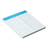 Script Modern Sky Blauw Tweecoloms Aankruislijst Notitieblok (Schuin)