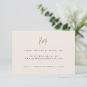 Script Modern Terracotta & Cream Wedding Website RSVP Kaartje (Staand voorkant)