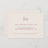 Script Modern Terracotta & Cream Wedding Website RSVP Kaartje (Voorkant / Achterkant)