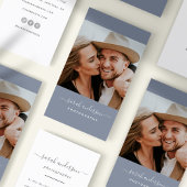 Script Modern Typografie Fotograaf Dusty Blue Visitekaartje