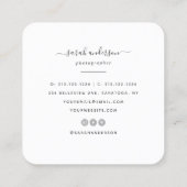 Script Modern Typografie fotograaf Vierkante Visitekaartje (Achterkant)
