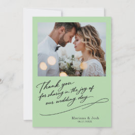 Script Modern Wedding 2 Photos Thank You Card Bedankkaart