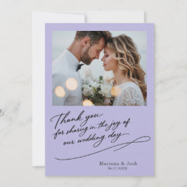 Script Modern Wedding 2 Photos Thank You Card Bedankkaart