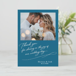 Script Modern Wedding 2 Photos Thank You Card Bedankkaart