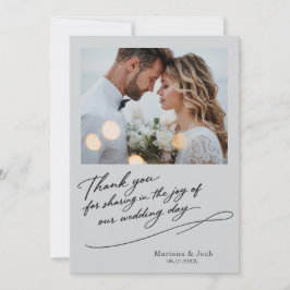 Script Modern Wedding 2 Photos Thank You Card Bedankkaart