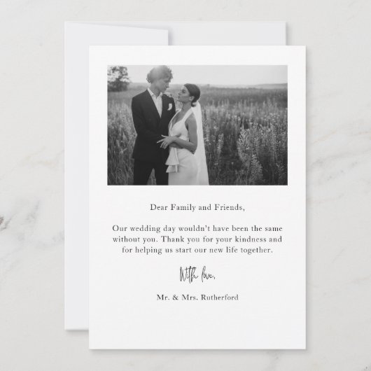 Script Modern Wedding 2 Photos Thank You Card Bedankkaart (Achterkant)