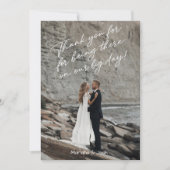 Script Modern Wedding Photo Thank You Card Bedankkaart (Voorkant)