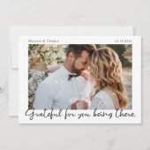Script Modern Wedding Photo Thank You Card Bedankkaart (Voorkant)