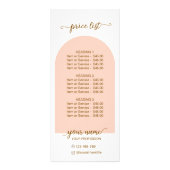 Script Moderne boog roze qr code logo prijslijst Reclamekaart (Voorkant)