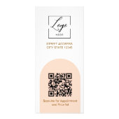 Script Moderne boog roze qr code logo prijslijst Reclamekaart (Achterkant)