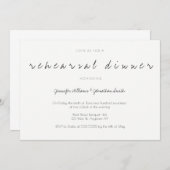 Script moderne bruiloft repetitie diner uitnodigin kaart (Voorkant / Achterkant)