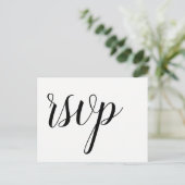 Script moderne bruiloft rsvp briefkaarten (Staand voorkant)