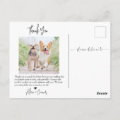 Script Moderne Foto Huwelijk Bedankt Briefkaart (Achterkant)