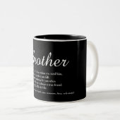 Script Moderne Fun Koel Beste Broer Definitie Tweekleurige Koffiemok (Voorkant rechts)