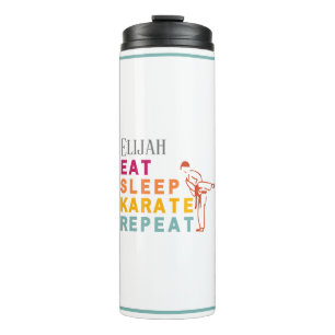 Script Moderne Kinder Martial Arts Silhouet Karate Thermosbeker