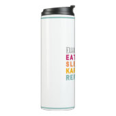 Script Moderne Kinder Martial Arts Silhouet Karate Thermosbeker (Gedraaid links)