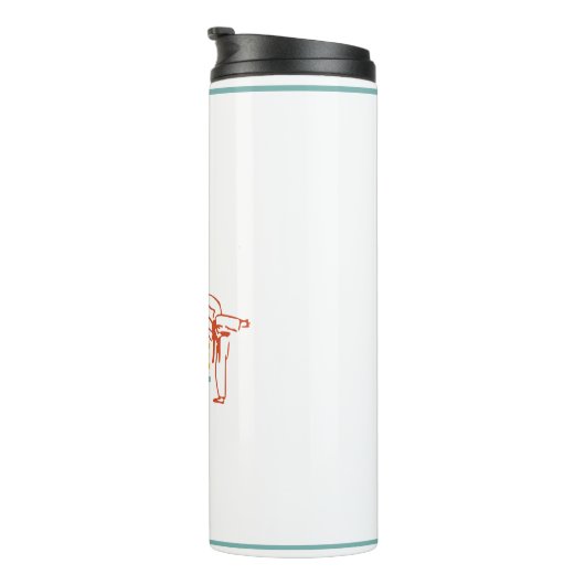 Script Moderne Kinder Martial Arts Silhouet Karate Thermosbeker (Geroteerd rechts)