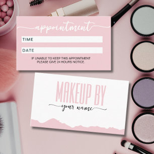 Script Moderne Roze en Witte Tint Afsprakenkaartje