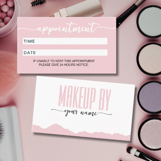 Script Moderne Roze en Witte Tint Afsprakenkaartje