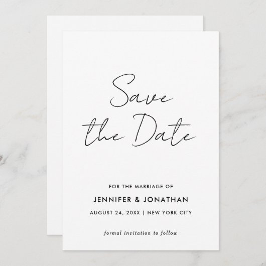 Script Moderne Sjabloon Eenvoudig Zwart-wit (Voorkant / Achterkant)