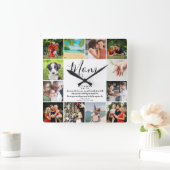 Script Moeder Citaat Modern Script 12 Fotosamenste Vierkante Klok (Huis)