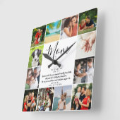 Script Moeder Citaat Modern Script 12 Fotosamenste Vierkante Klok (Hoek)