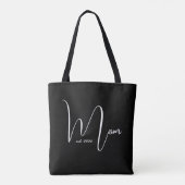 Script Mom Established New Mom Gift Tote Bag (Achterkant)