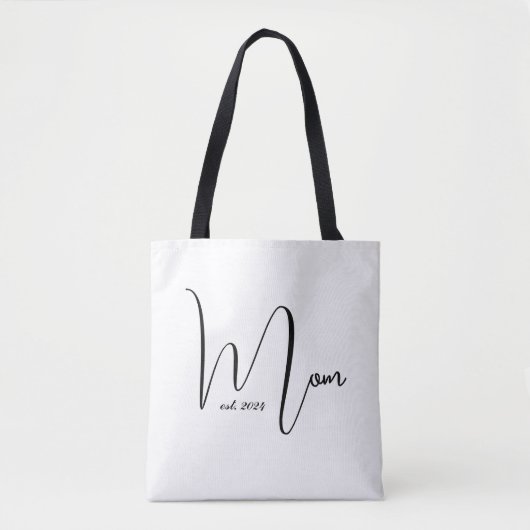 Script Mom Established New Mom Gift Tote Bag (Voorkant)