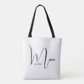 Script Mom Established New Mom Gift Tote Bag (Achterkant)
