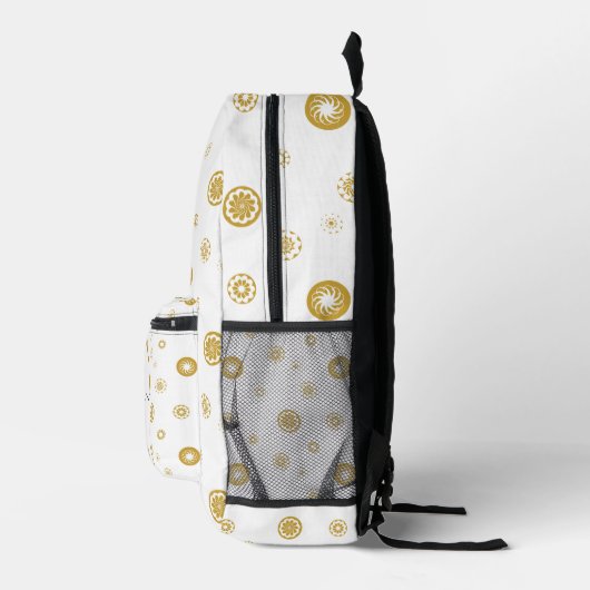 Script Monogram Aangepaste naam Gold Polka Dot Cir Bedrukte Rugzak (Rechts)