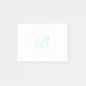 Script-monogram aanpassen in Circle, licht Blauwgr Post-it® Notes (Voorkant)