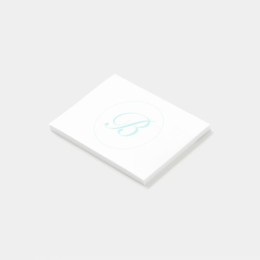 Script-monogram aanpassen in Circle, licht Blauwgr Post-it® Notes (Schuin)