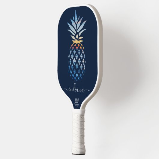 Script Monogram Ananas Kuststrand Pickleball Paddle (Links)