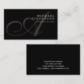 Script Monogram Attorney op Law Visitekaartje (Voorkant / Achterkant)