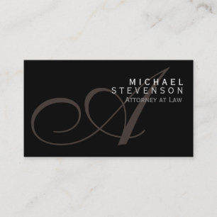Script Monogram Attorney op Law Visitekaartje