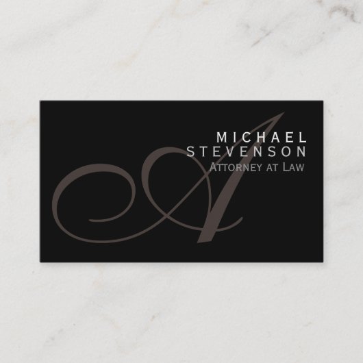 Script Monogram Attorney op Law Visitekaartje (Voorkant)