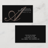 Script Monogram Attorney op Law Visitekaartje (Voorkant / Achterkant)
