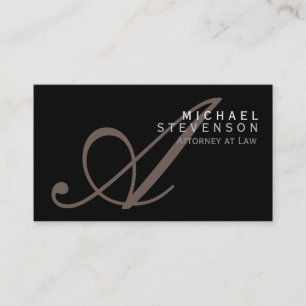 Script Monogram Attorney op Law Visitekaartje