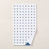 Script Monogram Blauw op wit Polka Dot Patroon Bad Handdoek (Handdoek)