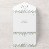 Script Monogram Bloem QR Code Bruiloft  All In One Uitnodiging (Buitenkant)
